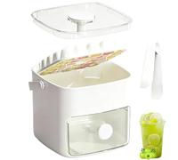 Freezer Ice Trays with Container | Two-Tier Container with Forty-Eight Cubes and Easy Pressing - & Ice Trays - For Cocktails Whiskey Coffee Drinks Freezer DIY