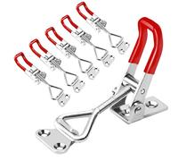 Freezer Lid Draw Latch 4.2 Inch Adjustable Closure Set | Metal Toggle Hook Hardware 6 Pack for Cabinet Panel Storage Compartment Access