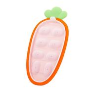 Freezer Molds Food - Silicone Complementary Food Tray, Carrot Shaped Box with Lid, Eight Compartment Soft Feeding Mold | Convenient Freezing and Portioning Solution for Kids Ho