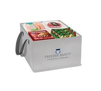 FREEZER SANITY Collapsible Freezer Organizer Bins - Stackable Storage Organizers with Custom Dividers, Handles, Ideal for Chest Freezers, Heavy-Duty, Water-Resistant Regular 15x14x9