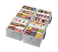 FREEZER SANITY The Original Chest Freezer Organizer Bins, Stackable Storage Organizers, Deep Freezer Dividers, Handles, Heavy-Duty, Water-Proo (4 Pack Large 19x14x9)