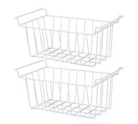 Freezer Storage Basket, 2Pcs Durable Rustproof Hanging Freezer Cable Storage Organizer with PE Liner for Shelves (L 45cm X W 24.5cm X H 20cm)
