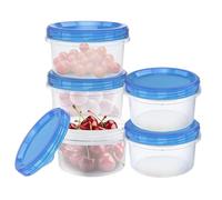 Freezer Storage Containers 5 Piece Leak-Proof Food-Grade | Meal Prep Boxes with Lids for Juice Soup Fruits Snacks Sauces Refrigerator Restaurant Picnic Kitchen
