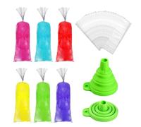 Freezer Tubes | Reliable and Durable Material 100 Food-Grade PE Ice Bags | Beginning Bages for ICES Cream Mold Bag a Silicone Funnel for Making Creams & Candy