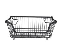 Freezer Wire Basket,Stackable Open Front Wire Storage Bin Kitchen Storage Metal Baskets Vegetable Fruit Snack Organization with Foldable Handle for Kitchen, Living Room, Bedroom