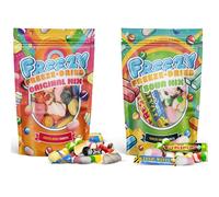 Freezy Freeze Dried Candy Bundle, Pack of 2 (Original Mix + Sour Mix) 240 gms American Bites includes Sour Squishes, Refresher sweets, Blue Jacks, Marshmallows. Perfect for Party