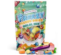 Freezy Freeze Dried - Halal Friendly Mix 120 gms, Sour American Sweet, Freezed Dried Sweets, Refresher Sweets, Fruit Salad and Vimto Bar in One Pack