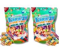 Freezy Freeze Dried Sweets Bundle, Halal Mix (Pack of 2) Sour American Sweet, Freezed Dried, Refresher Sweets, Fruit Salad and Vimto Bar,120 gms each