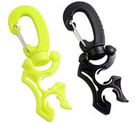 Frefgikty 2 Packs Scuba Hose Clip Scuba Diving Hose Holder Clip, Double BCD Hose Holder with Snap Hook Buckle