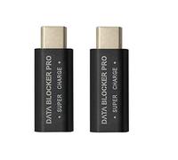 Frefgikty 2PCS USB Type-C Data Blocker USB-C Juice Jack Adapter Support Quick Charge(50V/5A) Stop Data Theft (Black)