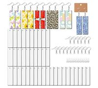 Frefgikty 50Pcs Sublimation Blank Earrings Rectangular, Heat Transfer Earring Pendant with Earring Bags, DIY Making Sublimation