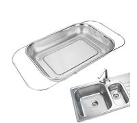 Fregadero - Sobre El Colador De Fregadero | 29.5-40.5 x 21 x 5.5 cm Filtro De Lavado De Frutas Retráctiles De Acero Inoxidable - Canasta Drenaje De Malla Fina Para Pasta Alimento De Grano De Grano Bay