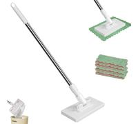 Fregona Antipolvo Desechable, Disposable Dust Mop, Disposable Dust Mop With 8 Reusable Cloths, 100cm Long Handle, Locking Head For Multi-Surface Floor Cleaning (1)
