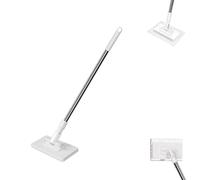 Fregona Antipolvo Desechable, Flat Mop with Disposable Pads, Handle Wet and Dry Mopping Sweeper Stick with Locking Head & Sweeping Cloths for Multi Surface Floor Cleaning (1Pcs)