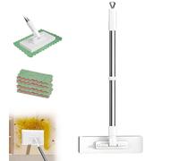 Fregona Antipolvo Desechable, Mini Fregona Antipolvo Desechable Con 5 Paños Reutilizables, Disposable Dust Mop For House Wall Bathroom Toilet Corners Door Window (1)