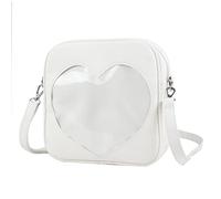Freiesldaten Ita Bag Women's Clear Heart Crossbody Bag Lightweight Kawaii JK Uniform Display Bag
