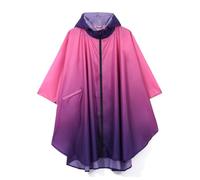 Freiesoldaten Waterproof Rain Poncho for Women Lightweight Gradiant Hooded Raincoat Reusable Outdoor Rain Cape