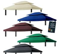 Freigarten.de Gazebo Canopy 3 x 4 m Waterproof PVC Soft 370 g/m² Heavy Duty Anthracite for Outdoor Events and Picnics