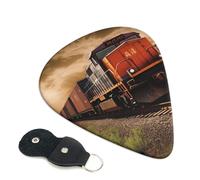 Freight Train 6 Pack Guitar Picks With Holder, Personalized Guitar Plectrums Non-Slip Portable Ukulele Bass Picks 0.96mm For Acoustic Guitar Lovers Gifts