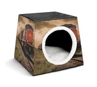Freight Train Pet Hut Comfortable Nest for Pets Space Capsule Warm Soft Indoor Pet Shelter Space Pet House for Indoor Cats Small Dogs and Medium Animal