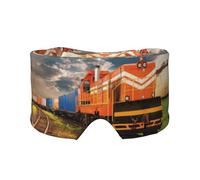Freight Train Print Sleep Eye and Ear Muffs Mask - Soft & Breathable, Ideal for Travel, Meditation, and Nighttime Use