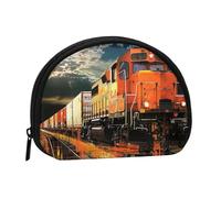 Freight Train Printed Coin Purse for Women Cute Small Change Wallet Mini Coin Purses Pouch with Zipper