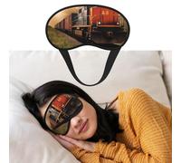 Freight Train Sleep Mask Soft Blackout Eye Mask with Adjustable Strap Comfortable Eye Shade Cover for Women Men Deep Rest Travel Work Home