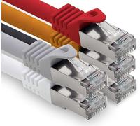 freiwerk 0.25 m - 5 colors 01 CAT.7 network cable Lan Ethernet patch cable S-FTP LSZH PIMF 10GB s RJ45 plug Cat6a