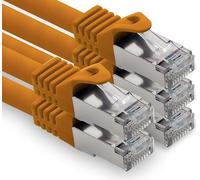 freiwerk 1.0m - orange - 5 pieces CAT.7 network cable Lan Ethernet patch cable S-FTP LSZH PIMF 10GB s RJ45 plug Cat6a