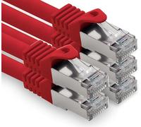 freiwerk 1.5m - red - 5 pieces CAT.7 network cable Lan Ethernet patch cable S-FTP LSZH PIMF 10GB s RJ45 plug Cat6a