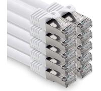 freiwerk 1.5m - white - 10 pieces CAT.7 network cable Lan Ethernet patch cable S-FTP LSZH PIMF 10GB s RJ45 plug Cat6a