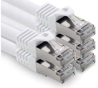 freiwerk 1.5m - white - 5 pieces CAT.7 network cable Lan Ethernet patch cable S-FTP LSZH PIMF 10GB s RJ45 plug Cat6a