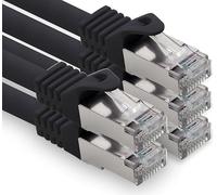 freiwerk 2.0 m - black - 5 pieces CAT.7 network cable Lan Ethernet patch cable S-FTP LSZH PIMF 10GB s RJ45 plug Cat6a