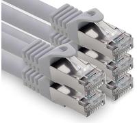freiwerk 2.0 m - gray - 5 pieces CAT.7 network cable Lan Ethernet patch cable S-FTP LSZH PIMF 10GB s RJ45 plug Cat6a
