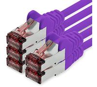 freiwerk Network cable Cat.6 0.25 m purple - 5 x Ethernet cable Lankabel Cat6 Lan network cable Sftp Pimf patch cable 1000 Mbit s