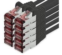 freiwerk Network cable Cat.6 0.25m black - 10 x Ethernet cable Lankabel Cat6 Lan network cable Sftp Pimf patch cable 1000 Mbit s
