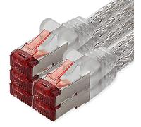 freiwerk Network cable Cat.6 0.25m transparent - 5 x Ethernet cable Lankabel Cat6 Lan network cable Sftp Pimf patch cable 1000 Mbit s
