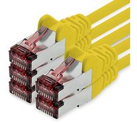 freiwerk Network cable Cat.6 0.5m yellow - 5 x Ethernet cable Lankabel Cat6 Lan network cable Sftp Pimf patch cable 1000 Mbit s