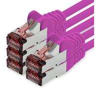 freiwerk Network cable Cat.6 5m magenta - 5 x Ethernet cable Lankabel Cat6 Lan network cable Sftp Pimf patch cable 1000 Mbit s