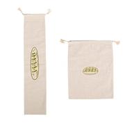 Freiwncr Bread Bag Reusable Linen Bread Storage Bag Food Storage with Drawstring Unbleached for Bakery 2PCSBread