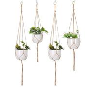 Freiwncr Macrame Plant Hangers Pot Outdoor Hanging Planter 2 Size Flower Plants Basket Hanger Holders for Garden Balcony Home Decor 4PcsMacrame Plant Hanger