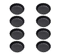 Freiwncr Mini Tart Tin Non Stick Fluted Muffin Molds Round Loose Bottomed Quiche Pans 10cm 8PCS mini Tart tin