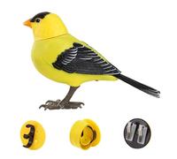 Freiwncr Robot Bird, Electric Singing and Chirping Bird Toy, Motion and Sound Activated, Battery Operated Simulation Cute Interactive Toys for Kids, Yellow Statues