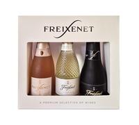 Freixenet Cordon Rosado Dry Cava 3 x 20cl Gift Pack- 2025 (11.5% ABV), Prosecco D.O.C (11%) & Cordon Negro Brut Cava (11.5%). Gift for Birthday or Christmas. By Blue Tree Gifts.