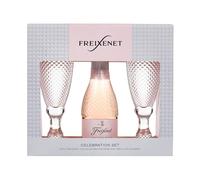 Freixenet Extra Dry Sparkling Rose Prosecco, 200ml Celebration Set, 11% ABV with 2 Cut Glass Flutes, Gift for Mother's Day, Birthdays and Christmas, by Blue Tree Gifts