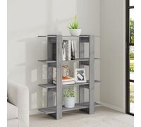 frej wooden bookshelf and room divider in grey sonoma oak