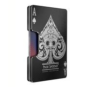 Freja Svendsen 2.5D Printed Aluminum Wallet for Men:Slim Money Clip and Card Holder with Touch Selective Varnish.Enhanced RFID Blocking,Compact, Unique and Minimalist, Ace of Spades, Credit Card Size