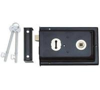 Frelan Hardware Black Finished Reversible Rim Lock JL189BL