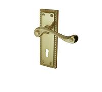 Frelan Hardware Georgian Brass Lever Lock Door Handles