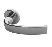 Frelan Hardware Nebula Polished Stainless Steel Lever on Rose Door Handles JPS480